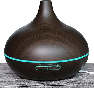 howsan 300 ml Arôme Diffuseur huiles essentielles Aromathérapie à ultrasons brouillard humidificateur tranquille froide 7 Couleur Changeantes LED Mood lumière. (bois)