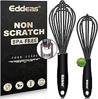 Vista 14 de Batidor plano, batidor de silicona Eddeas para cocinar, batir, revolver salsa y huevos