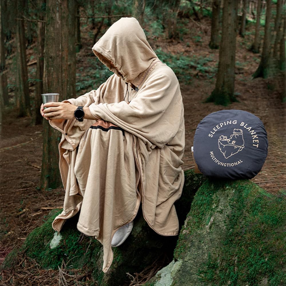 Saco de dormir multiusos portátil, ligero, forro polar, para invierno, camping, viajes, senderismo