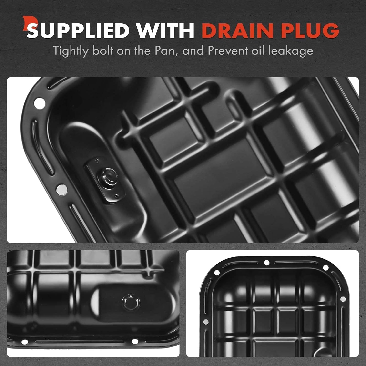 A-Premium Lower Engine Oil Pan Sump with Drain Plug Compatible with Nissan Maxima 1995-1999 & Infiniti I30 1996-1999, 3.0L Petrol