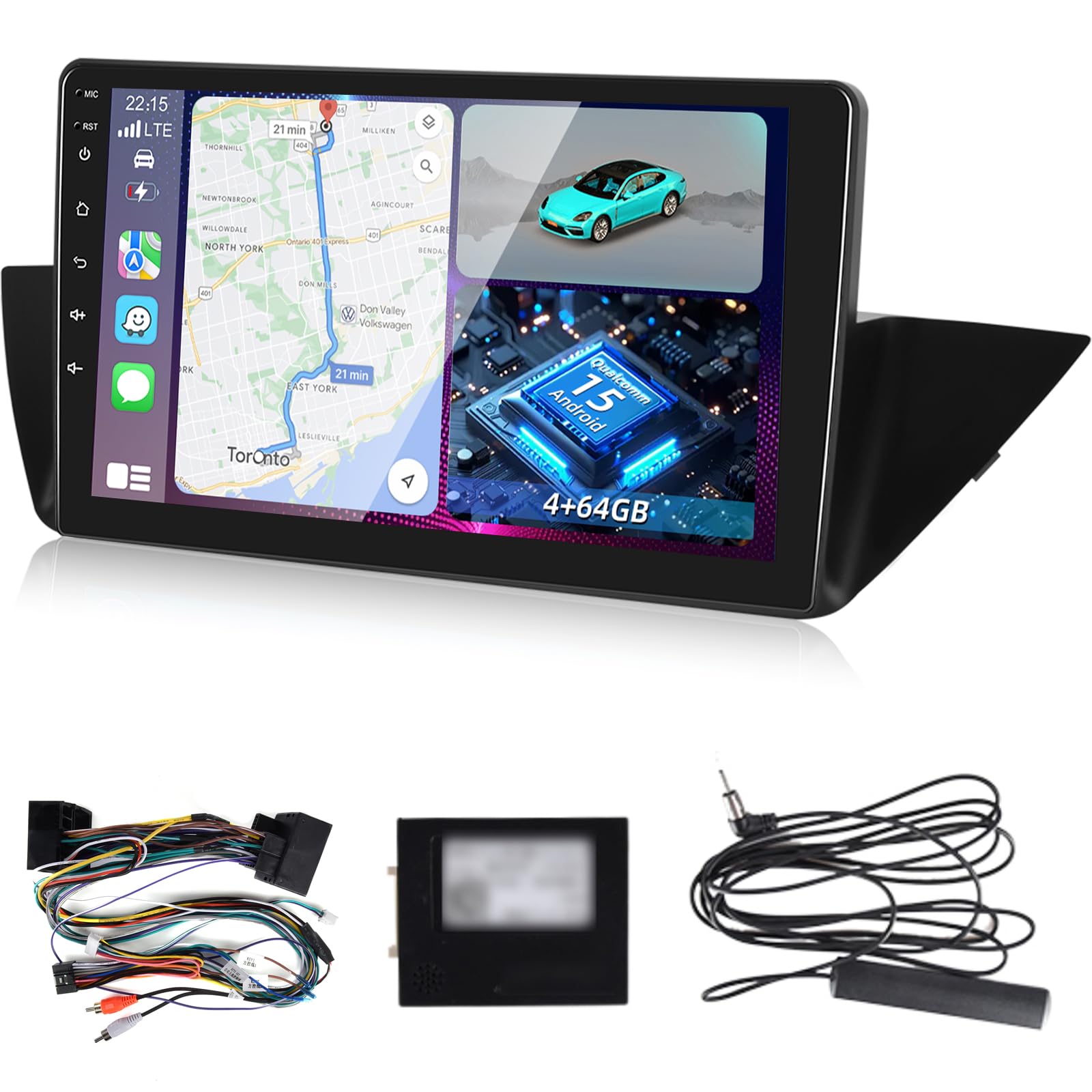 Photo 1 of [8 Core 4+64G] for BMW X1 E84 2009-2015 Android Radio: NHOPEEW 10.1 inch IPS Touchscreen X1 E84 Stereo - 3D Car Model, Cooling Fan, 5G/WiFi, GPS, DSP Hi-res, Carplay, Custom UI Design + Canbus