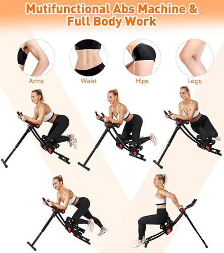 Vista 12 de Ab Workout Equipment, Ab Machine for Women, Adjustable Core Abdominal Exercise Fitness Equipment, Foldable Waist Trainer Ab Crunch Home Gym Systems