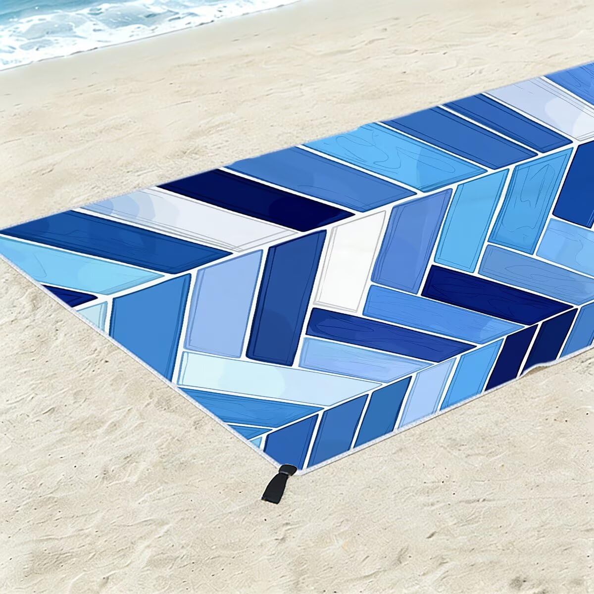 Telo Mare Microfibra, Telo Mare Grande 90x200cm 2 Pezzi, Asciugamano Palestra Donna Asciugatura Rapida, Antisabbia Asciugamano Microfibra, Leggero Asciugamani Palestra per Regalo (Geometria) -4040
