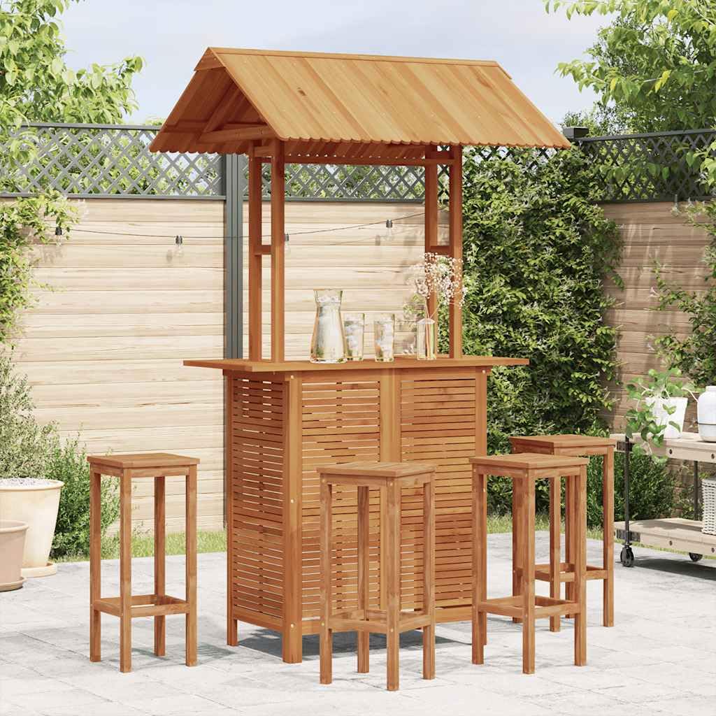 vidaXL Mesa de Bar Jardín con Tejado Madera Acacia Mobiliario Decoración Diseño Elegante Moderna Robusta Duradera Estable Práctica Útil 113x106x217cm