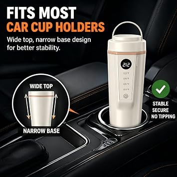 12V/24V Car Kettle, Portable Kettle for Hot Water (CREAM)