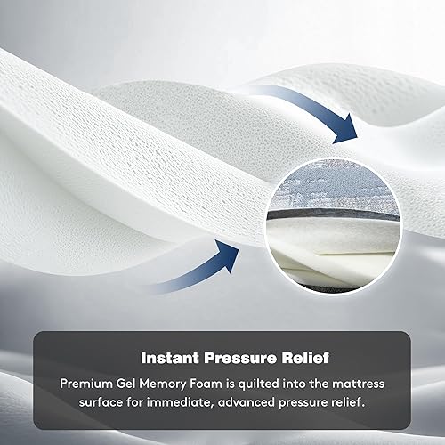 Miniatura 4 de Colchón King híbrido de 14 pulgadas tamaño King con 4 capas de espuma viscoelástica de gel de alta calidad y soporte de borde, resortes de bolsillo