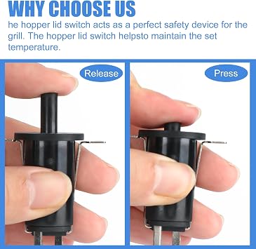 4 Pack Lid/Door Switch Replacement Kits, Masterbuilt Gravity Series 560/800/1050 XL Digital Charcoal Grill + Smokers with Mounting Screws
