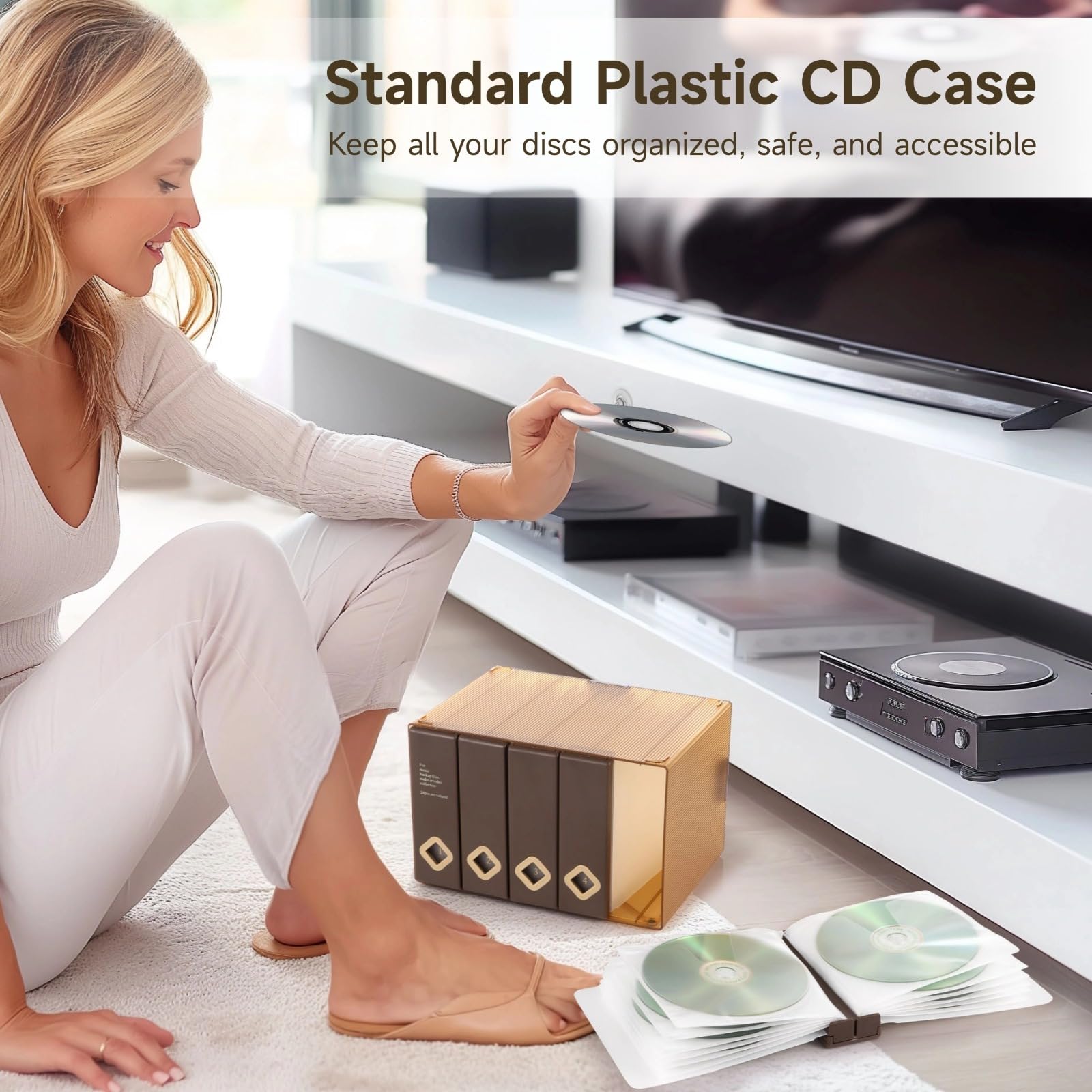 Standard CD-Hülle aus Kunststoff, Einzel-Jewel-Case für 120 Disks, Aufbewahrungsbox für DVD und CD, stapelbar, schützt Disks vor Staub, Kratzern und Beschädigungen