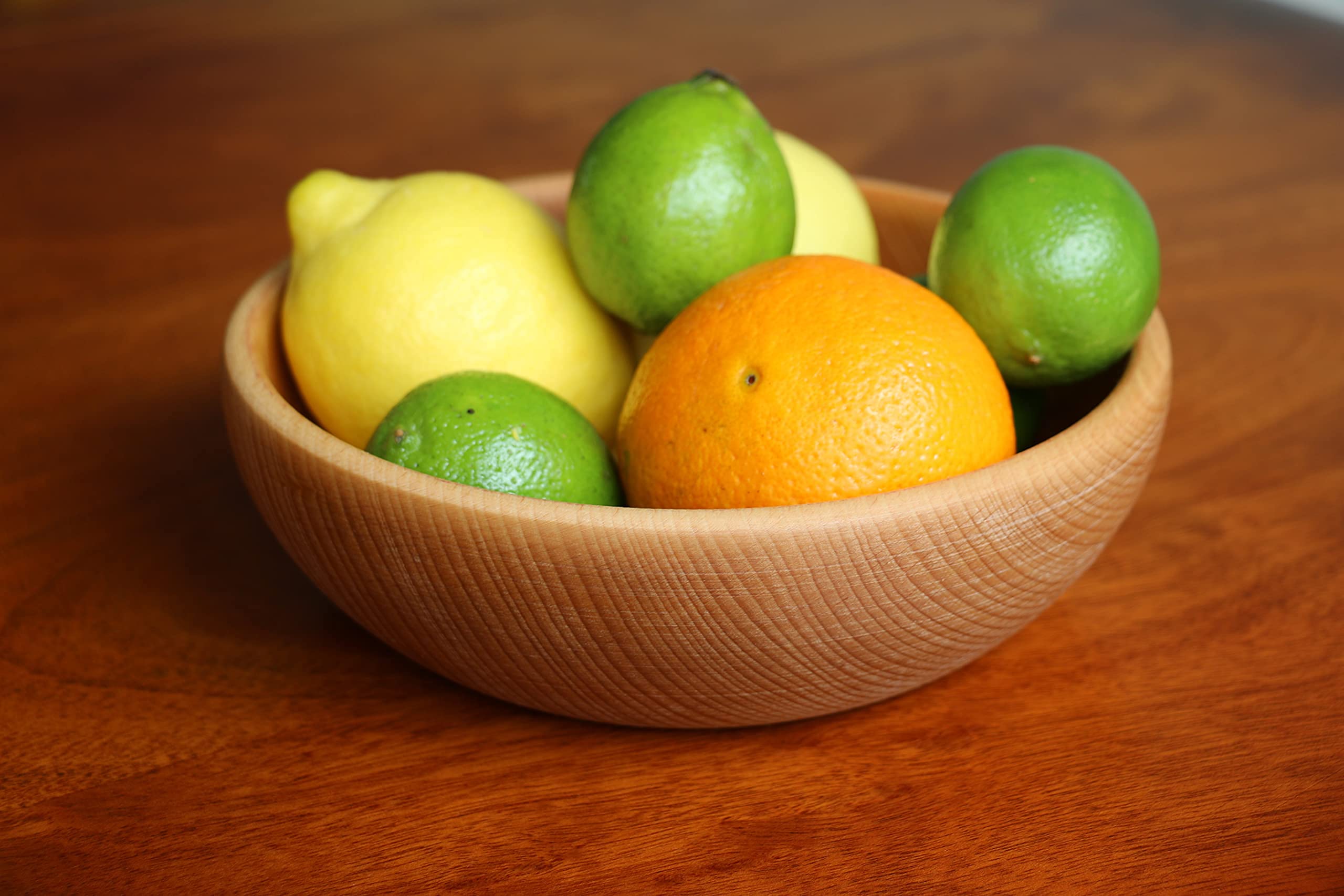 Houten schaal 20 cm - fruitsalade noten serveerschalen, schotel keuken eetkamer