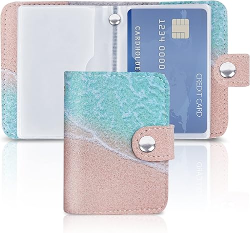 LIZIMANDU - Estuche para tarjetas de visita, piel sintética, organizador de tarjetas de identificación, para hombres y mujeres, capacidad de hasta