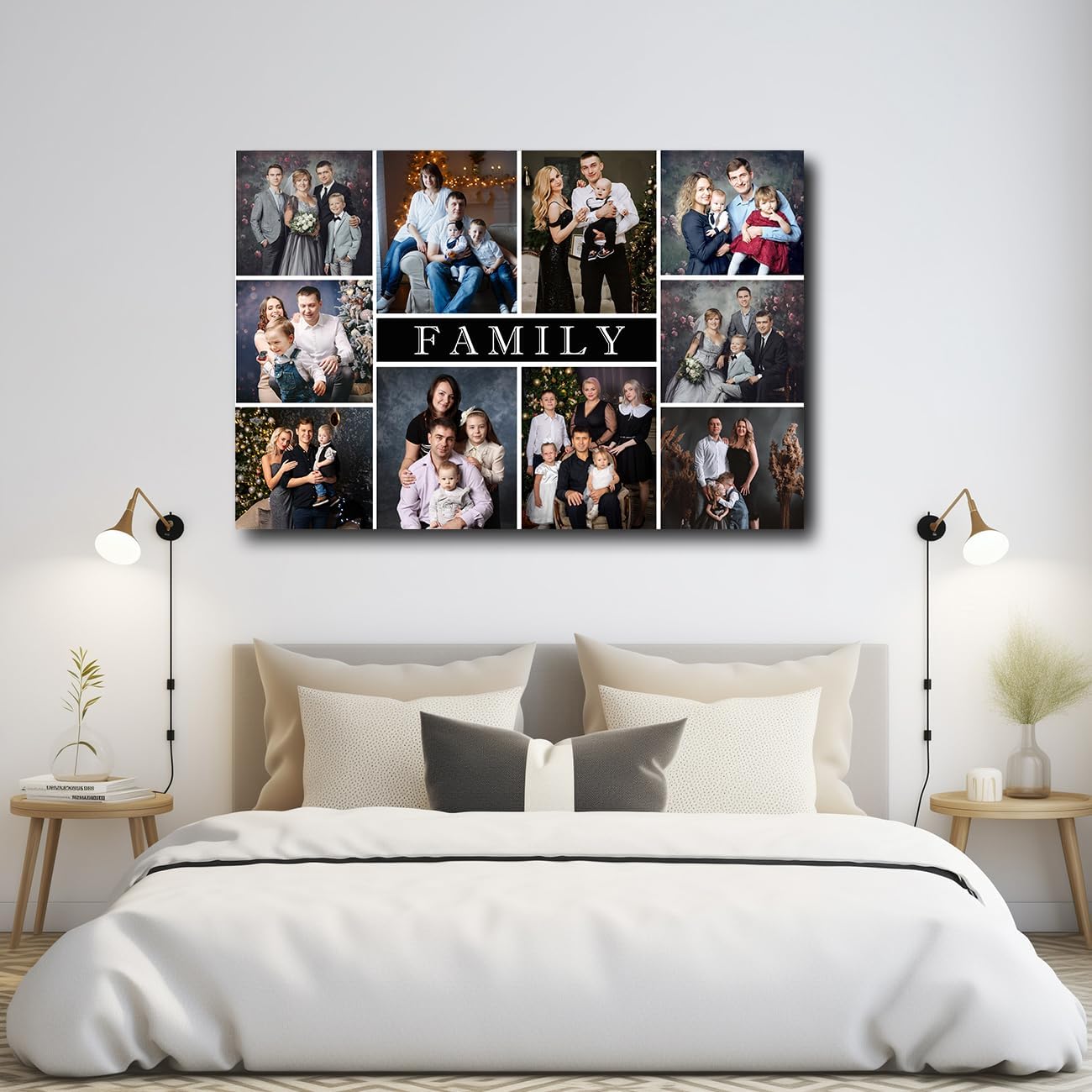 CXHOSTENT Collage Canvas Prints with Your Photos Personalized Multi Pictures for Wall Customized Collage Photo Canvas Wall Art For Home Decor Framed (Custom-A6, 16.00" x 24.00")