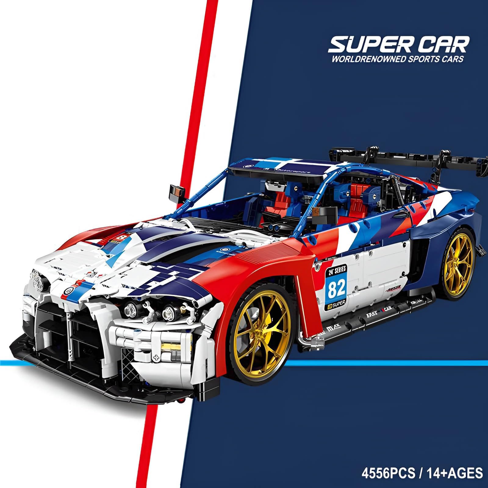 1:8 Technik Super Sportwagen Modell Bausteine Bausatz für BMW | Sammlerstücke Modell Autos Rennfahrzeug Bauklötze Klemmbausteine Spielwaren, Dekoration für Zuhause und Büro, 4556PCS