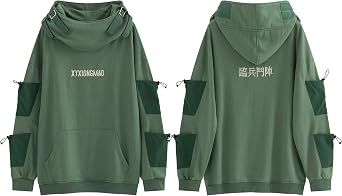 kairafu XYXIONGMAO Streetwear Techwear Hoodie Cyberpunk Tactical Mens Black Urban Hip Hop Japanese Sweatshirt