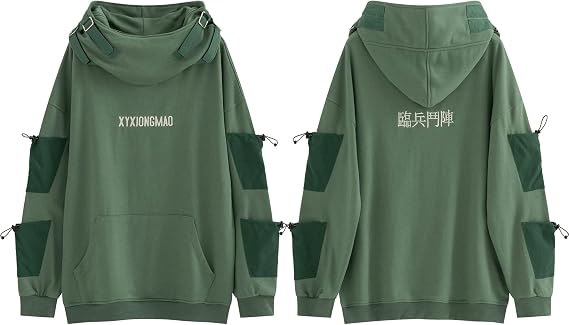 kairafu XYXIONGMAO Streetwear Techwear Hoodie Cyberpunk Tactical Mens Black Urban Hip Hop Japanese Sweatshirt