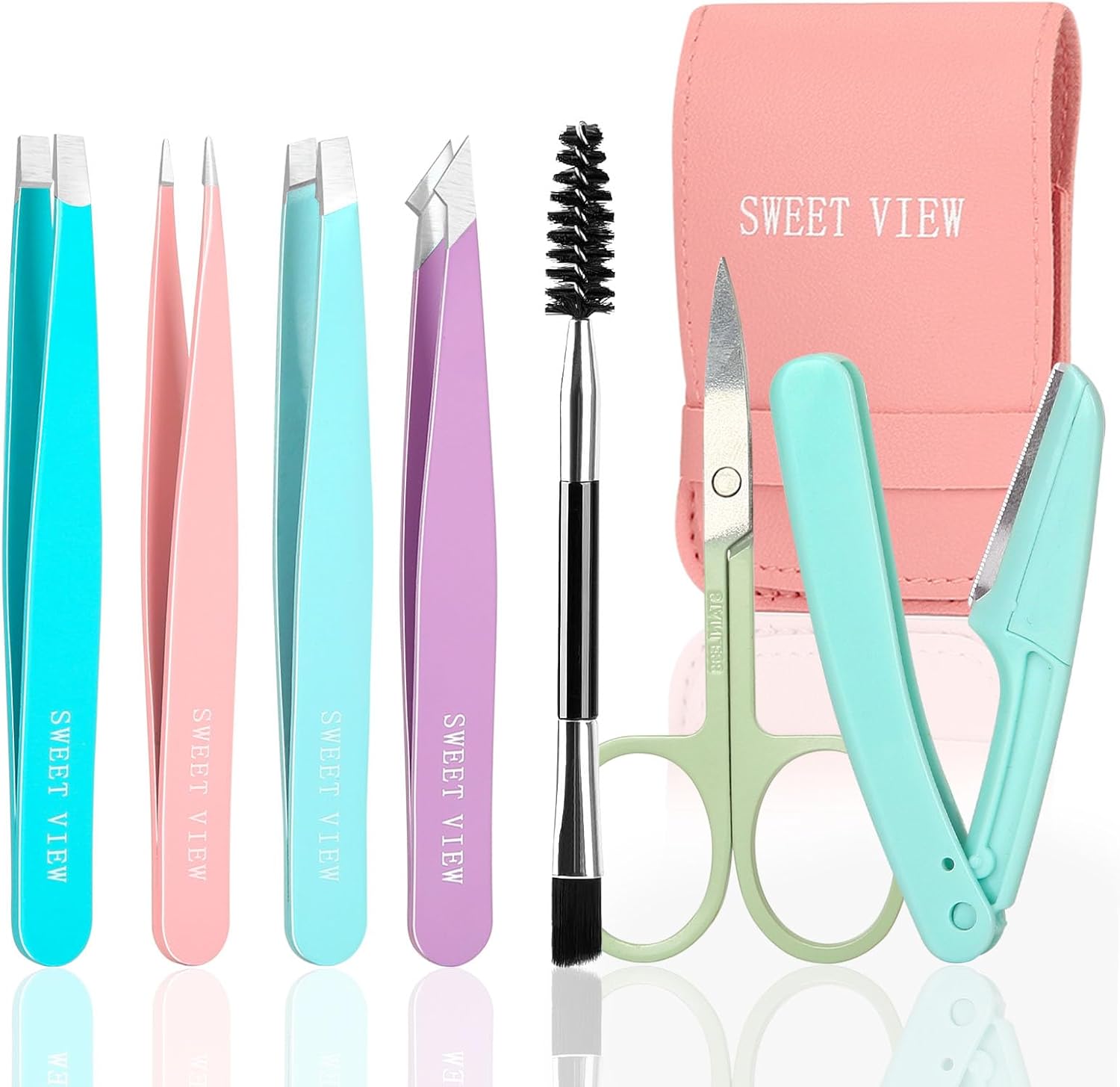 7pcs Eyebrow Tweezers Set, Stainless Steel Tweezers for Women and Man, Precision Plucker Tweezers for Facial Hair, Chin, Eyebrow, Splinter and Ingrown Hair Removal 7pcs Eyebrow Tweezers Set, Stainless Steel Tweezers for Women and Man, Precision Plucker Tweezers for Facial Hair, Chin, Eyebrow, Splinter and Ingrown Hair Removal