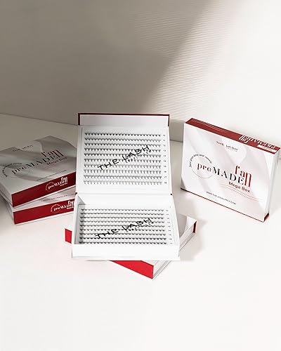 Miniatura 2 de THE LASH SUPPLY 600 abanicos, 5D Promade Fan Mega Box, rizo CD, longitud de mezcla 0.394-0.709 in, 0.07 de grosor, rizo natural y duradero, abanicos