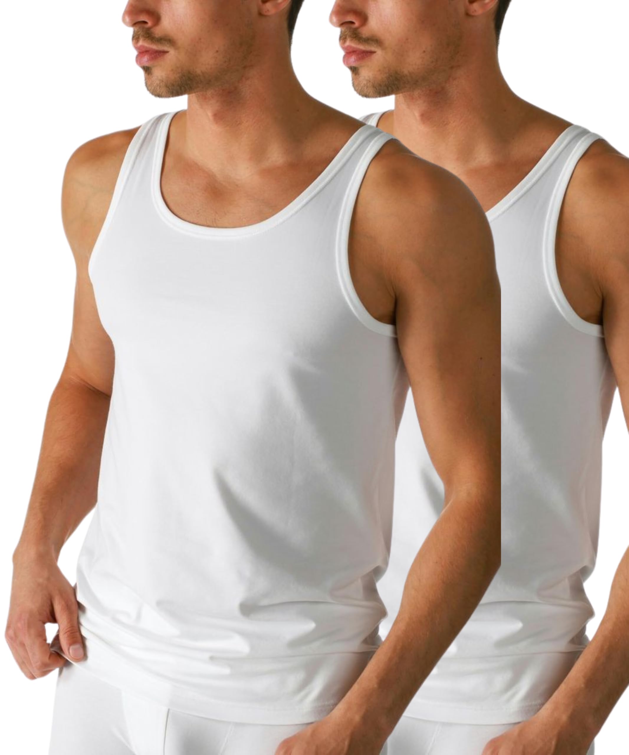 yuneek Men's 100% Combed Cotton Vest | Soft | Regular Fit | Round Neck | Sleeveless | Tag Free Comfort | White Pack of 2-picture-17
