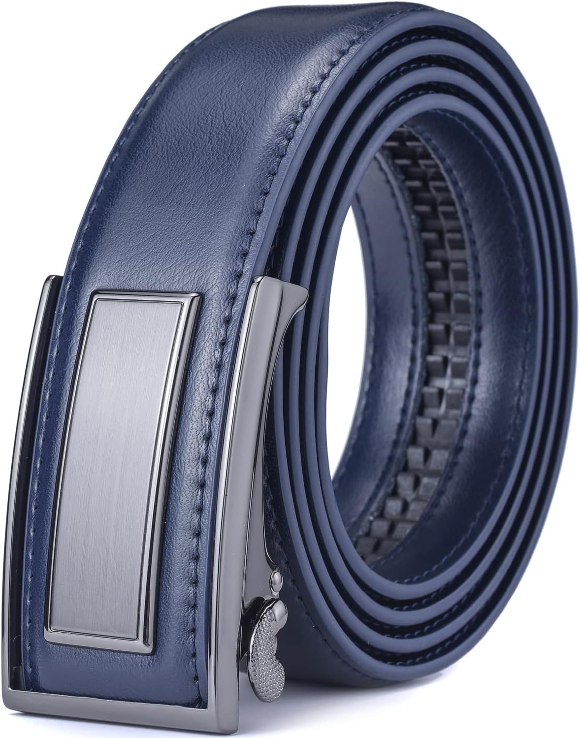 Men’s Belt Beltox Ratchet Dress Leather Buckle Belt Black Brown Blue 1 3/8” Gift Box