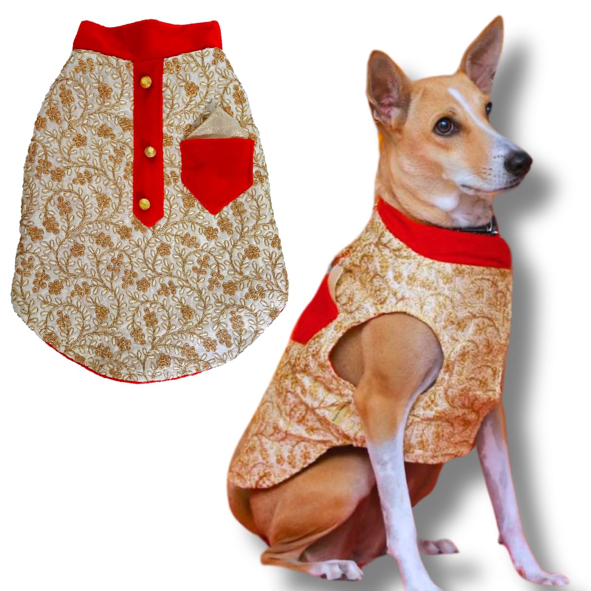 Kitty & The Woof Gang Dog Sherwani | Dog sherwani for wedding | Cat sherwani | Dog Dress | Traditional costume | Pet apparel Festive/Wedding/Diwali/Navratri | Ethnic Wear | small, medium, large XS-10 (B09QYZ8W14) Amazon Price History, Amazon Price Tracker