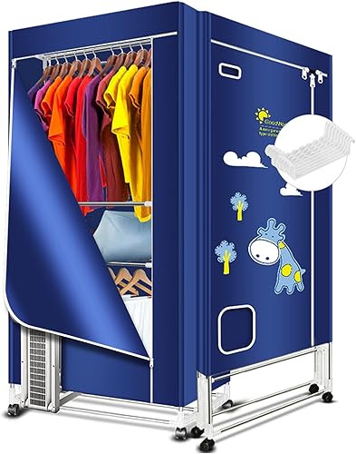 Secador portátil de 1600 W x 67 pulgadas, plegable, de 3 niveles, secador de ropa eléctrico de ahorro de energía (anión), temporizador automático