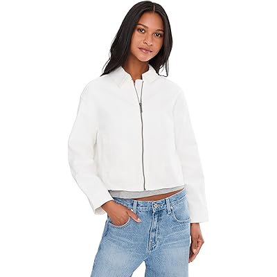 KUT from the Kloth Dylan-Zip Front Jacket with Pleat Detail white