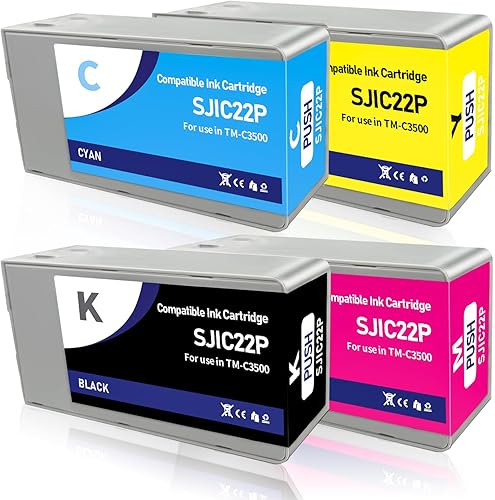 Miniatura 8 de TM-3500 - Cartucho de tinta remanufacturado SJIC22P para cartucho de tinta SJIC22P compatible con impresora TM-C3500 Colorworks C3500 C3510 C3520