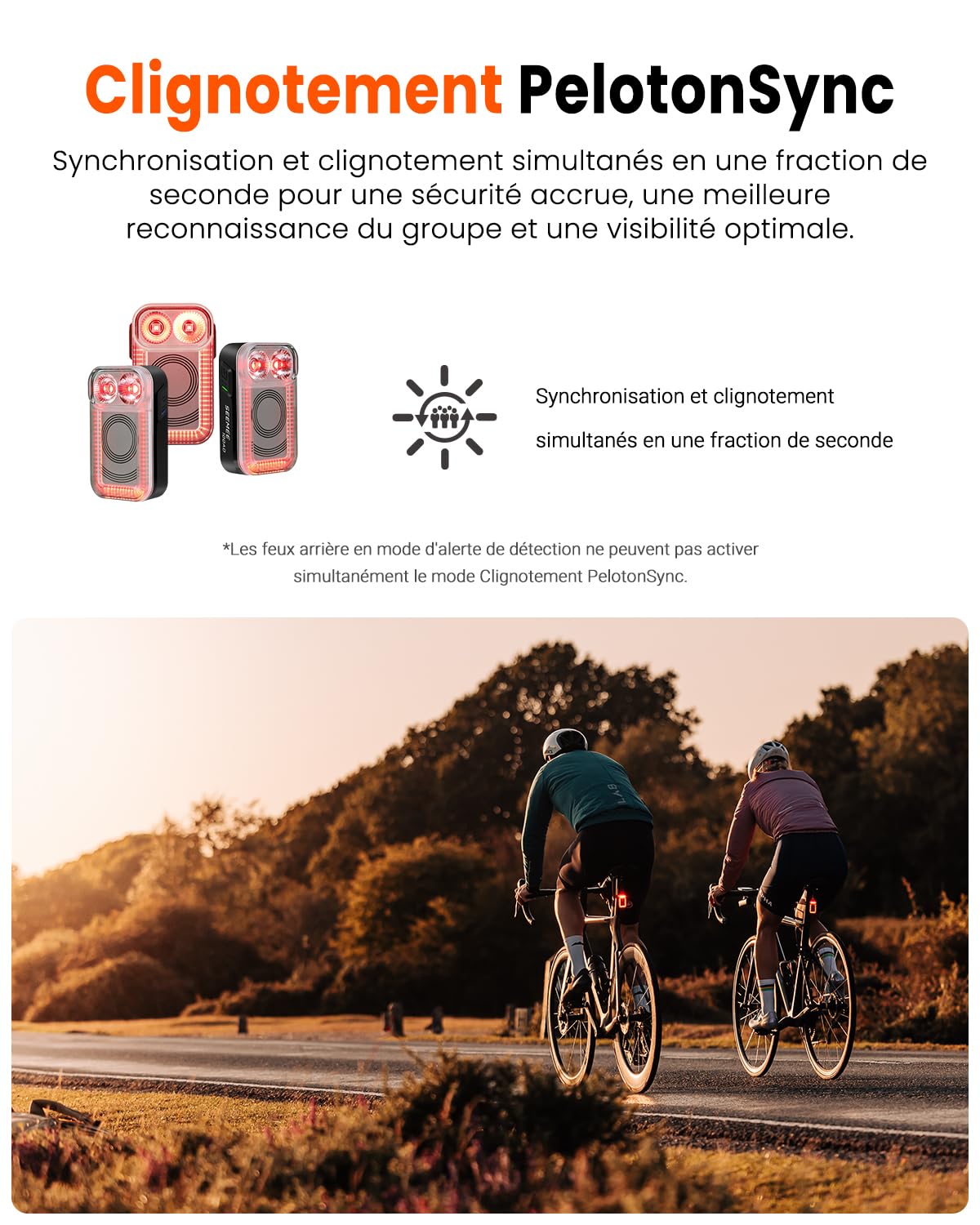 Feu arrière de vélo Magicshine Radar SEEMEE100AD, contrôle FTR LightSync, éclairage arrière de vélo Radar avec Recharge USB 700 mAh IPX6 100 lumens, éclairage arrière de vélo pour la Conduite de Nuit
