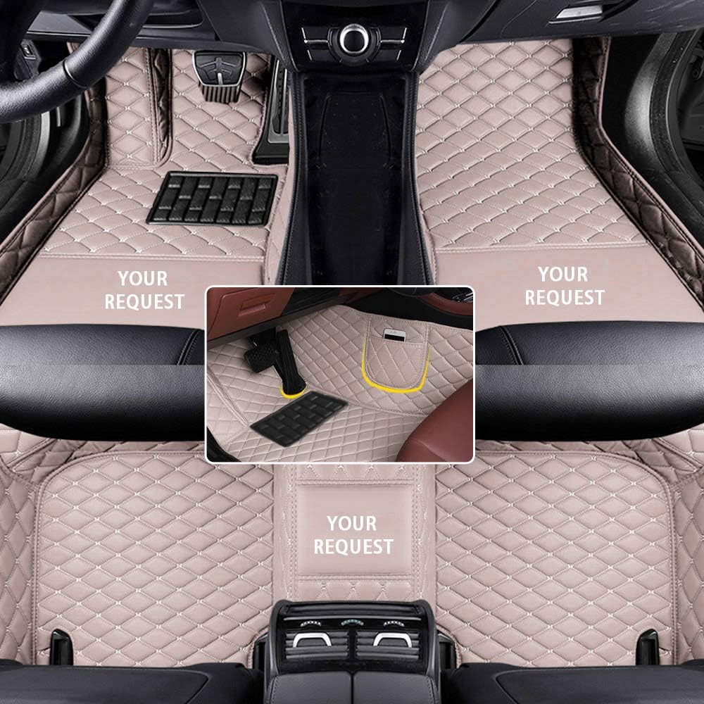 car Floor Mats fit for Toyota Hilux 1999-2025 Custom Style Luxury Leather All Weather Protection Floor Liners Gray-Color