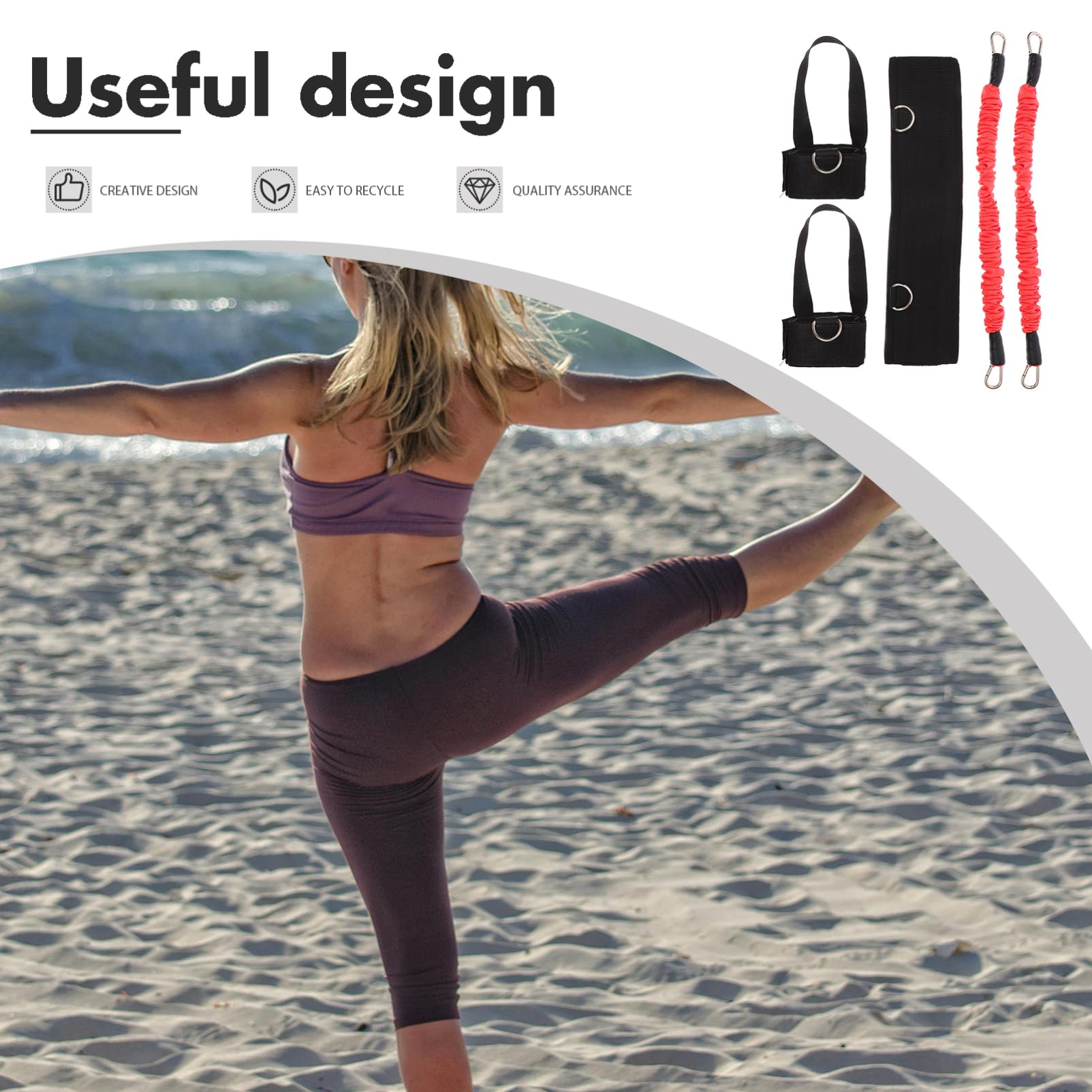 Fasce Elastiche per Caviglie Fasce per Vita Riutilizzabili per Caviglie Kit di Elastici per Rafforzare le Gambe Attrezzatura per Allenamento Indoor
