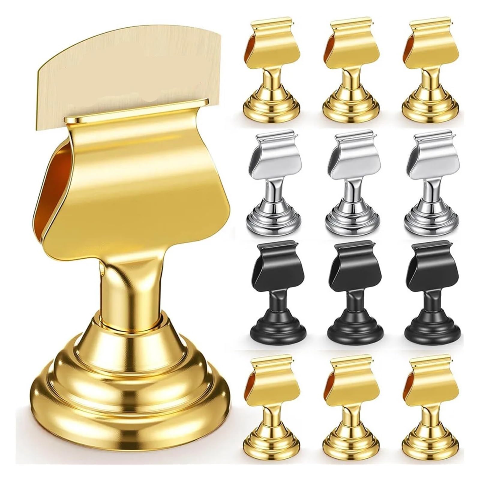 Lujauey Memo Clip Holder 10Pcs Card Holders Metal Carbon Steel Table Number Place Menu Price Tag Photo Stands Desktop Display Clips for Wedding Party Office Memo(Black)