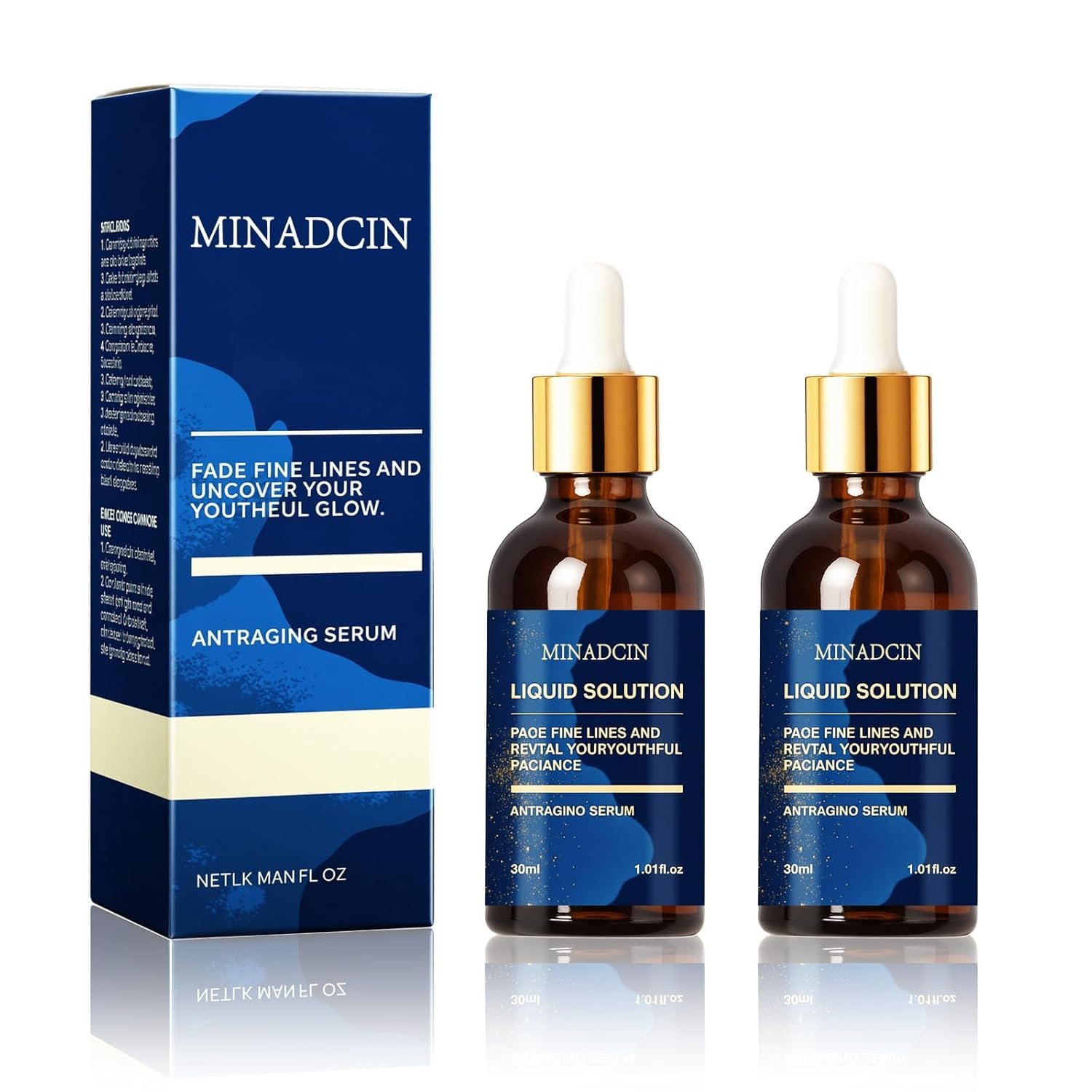 Serum Olavita, płynne serum przeciwstarzeniowe Olavita, wspomaga produkcję kolagenu skórnego, natychmiastowa eliminacja zmarszczek, naturalna i niedrażniąca 4,5 fl oz (opakowanie 2 szt.)