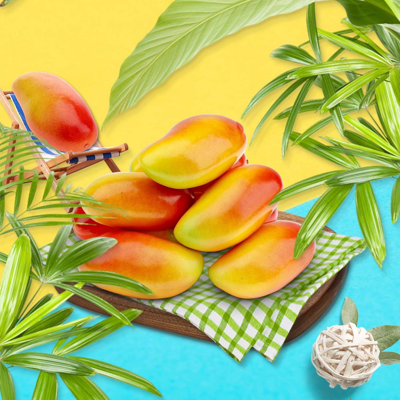 6 Künstliche Mangos Zum Dekorieren – Täuschend Echt! Perfekt Für Küche, Deko & Fotoshootings