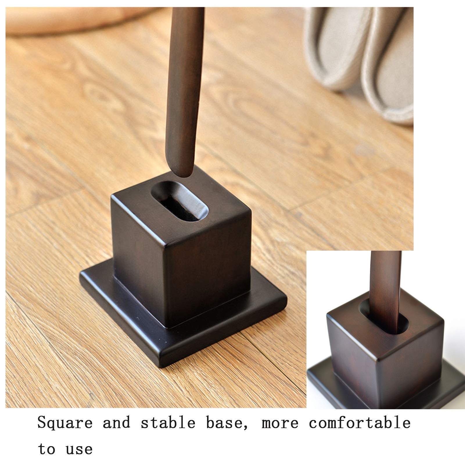 Schuhlöffel aus Buchenholz mit langem Griff, handgefertigt, selbststehend, superlanger Schuhheber (Farbe: Braun, Größe: 75 x 12 cm) (Braun 75 x 12 cm) (Braun 75 x 12 cm)