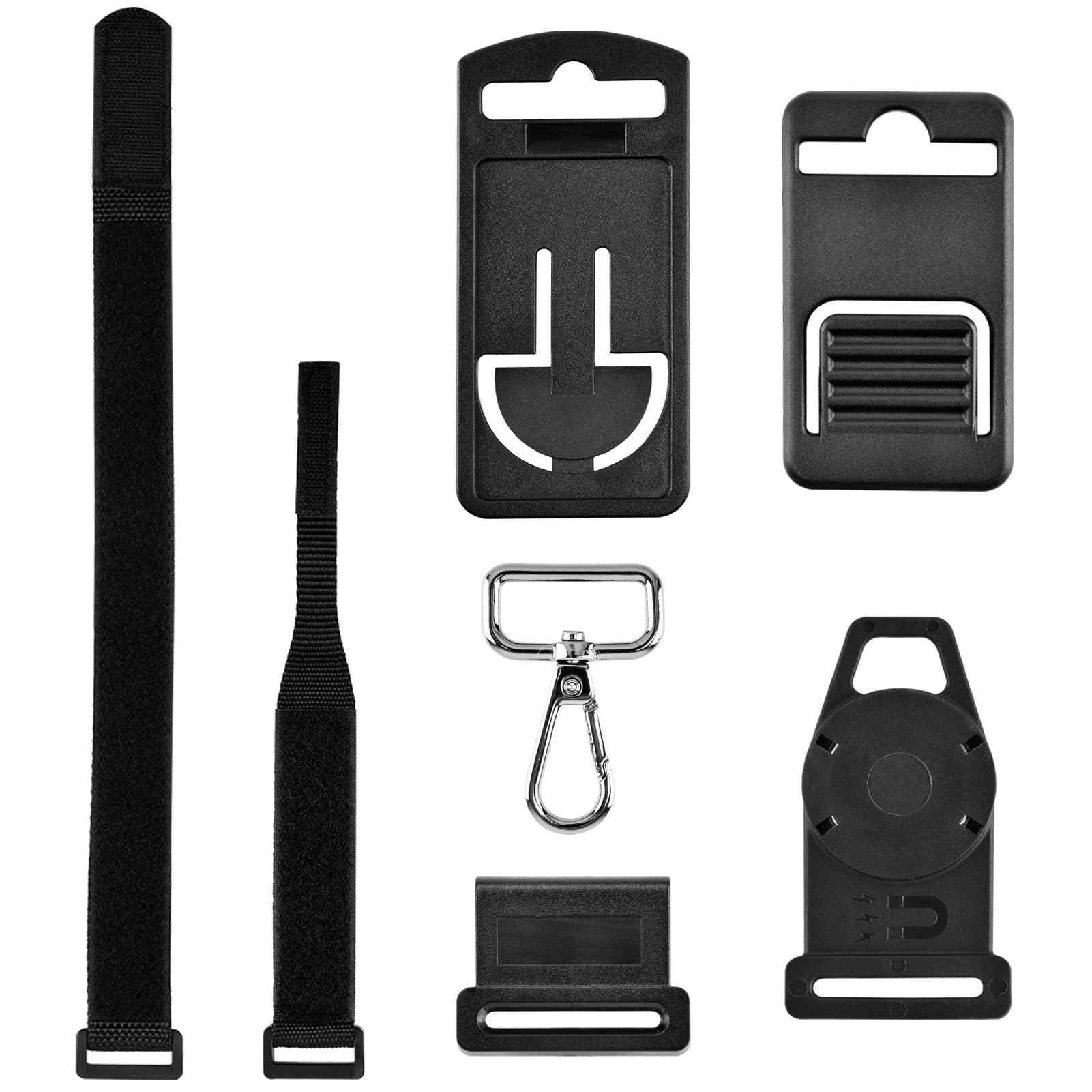 QOTSTEOS Kit da appendere per multimetro Fluke, 2 cinghie, 3 clip, 1 gancio e gancio magnetico, kit universale per appendere i multimetri Fluke (nero)