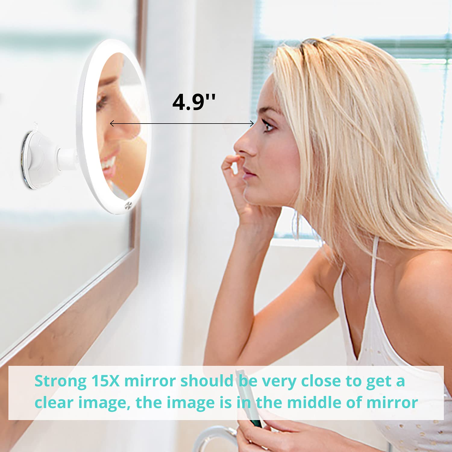 15X Lighted Magnifying Mirror with Lights Large 8 Inch Makeup Mirrors