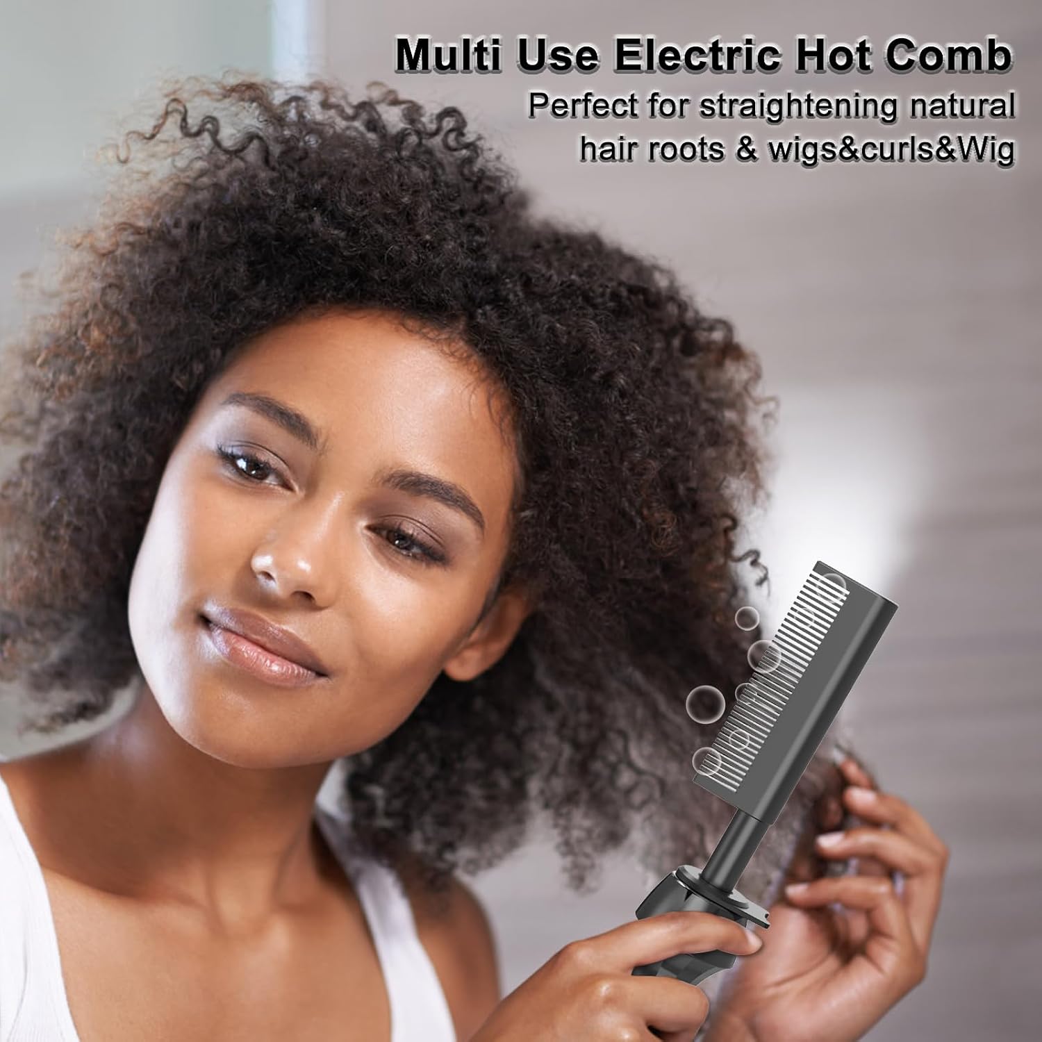Dan Electric hot Comb,Pressing Comb for Black Hair,Hot Comb for Wigs,500℉ straightening Comb for Black Hair,Dual Voltage hot Combs, Temperatures Adjustable,60 Min Auto Shut Off