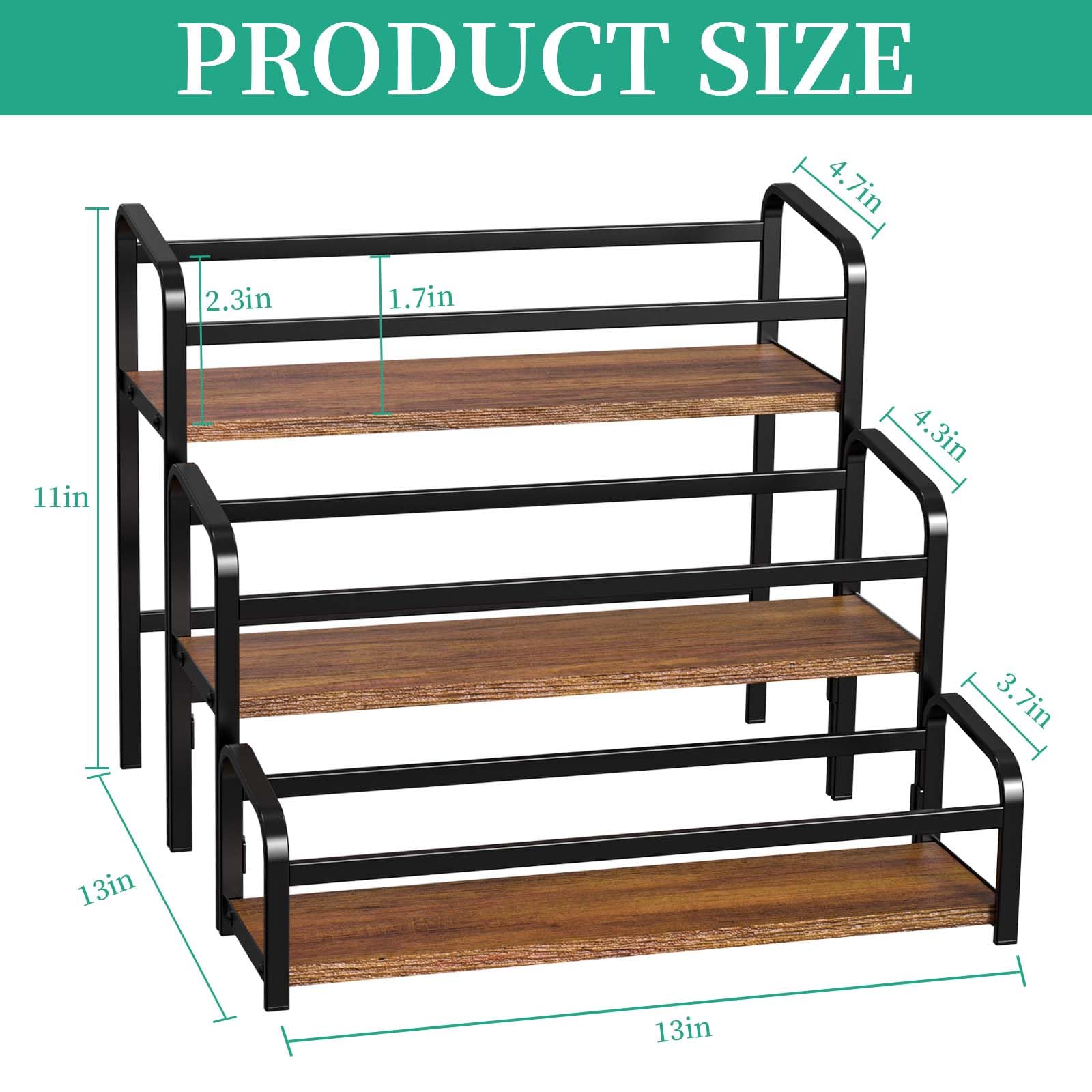 MIMIyasha Coffee Syrup Organizer, 3-Tier Syrup Rack 12 Bottles Capacity, Coffee Syrup Rack Free-Installation(Magnetic Connection), Spice Rack for Countertop, Bar, Kitchen