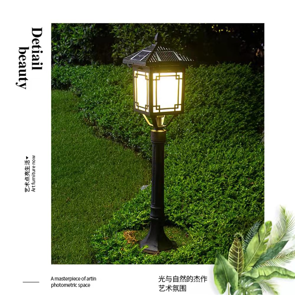 Lampada Solare da Giardino contemporanea, Impermeabile, Ideale per Ville, Giardini, Cortili e quartieri residenziali (Stile 9, Altezza 85 cm, 1 Pezzo).