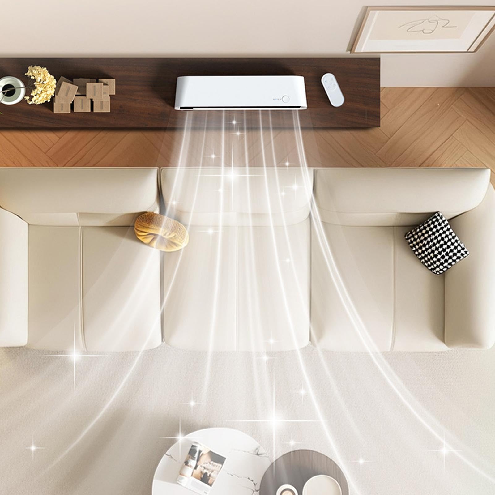 Ventilador Torre De Mesa Soplador De Aire Recargable Sin Aspas Y Oscilante