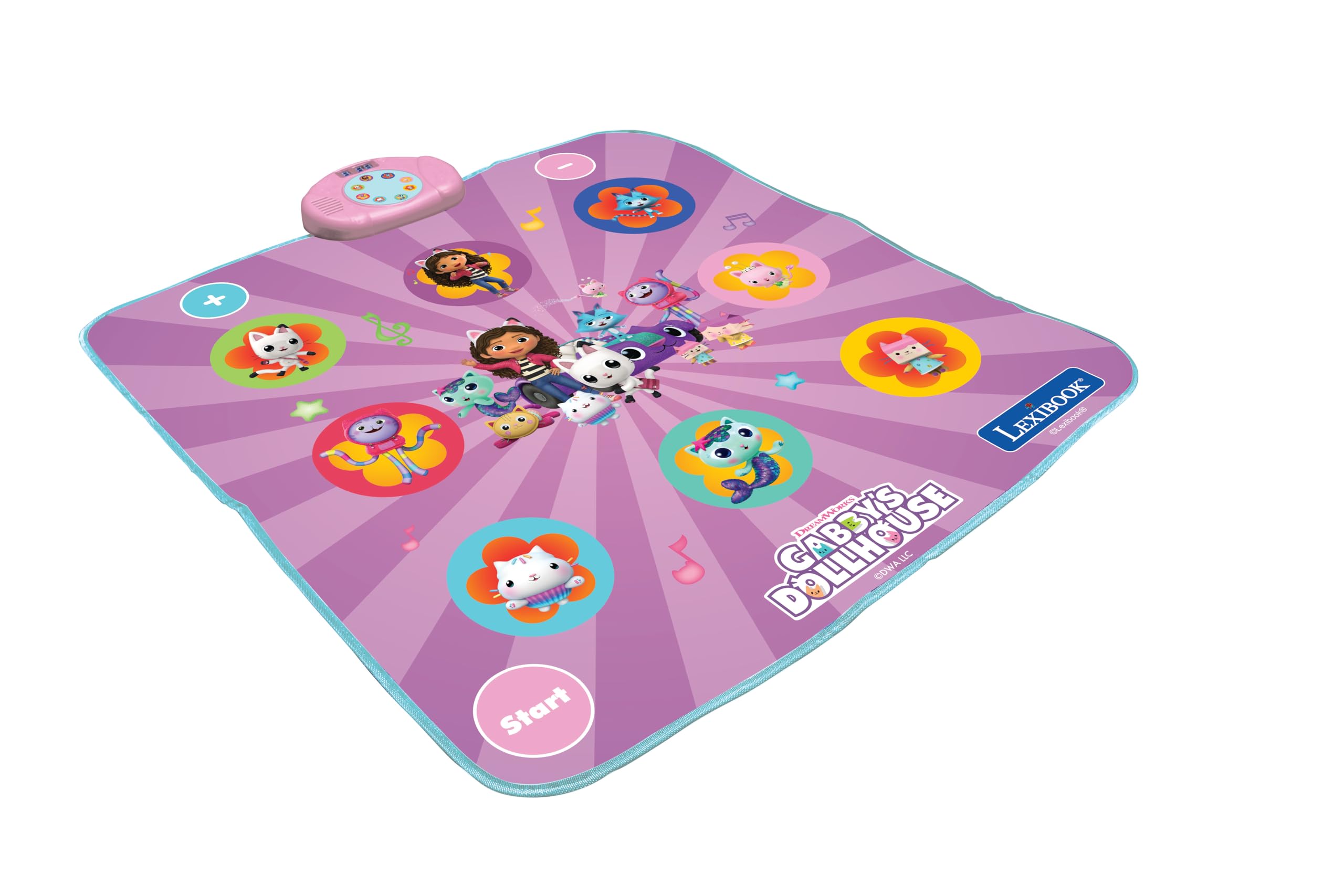 Lexibook, Gabby's Dollhouse, Electronic Dance Floor Mat, Illuminated Keys, Built-in Speaker, Purple, EinheitsgroBe (DM10GDH)