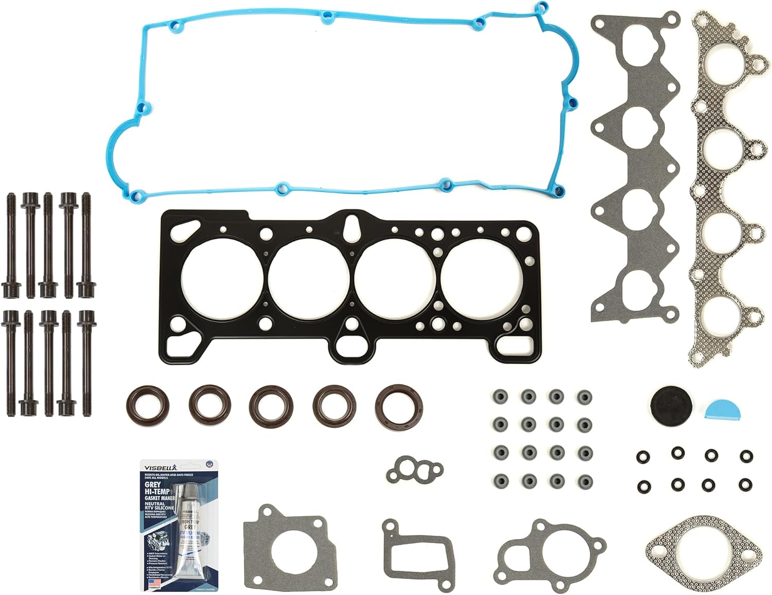DG-8614975383 Head Gasket Set Head Bolts Compatible With/Replacement For 2005 Hyundai Accent 1.6L DOHC Kit G4EC