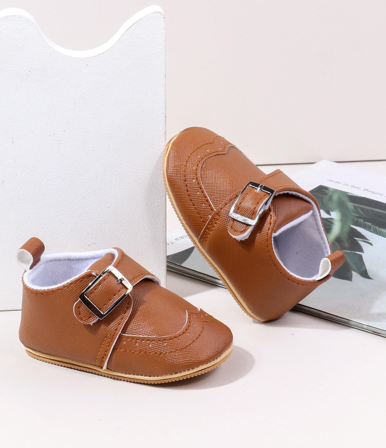 Infant Boys and Girls Oxford Shoes PU Leather Loafers Dress Shoes are Suitable for Crawling, Wedding Dress, Birthday Parties and Any Occasion 12-18 Months Toddler 45-brown image 6 of 9 B0DYNXTSYH