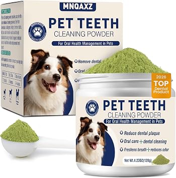 Dental Powder for Dogs 120G with Probiotics Freshens Breath Reduces Plaque