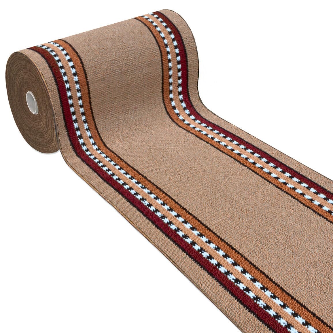 emmevi Alfombra para cocina antideslizante con borde para entrada y escalera, lavable, mod. Alexa, Dis.A, 57 x 180 cm, beige