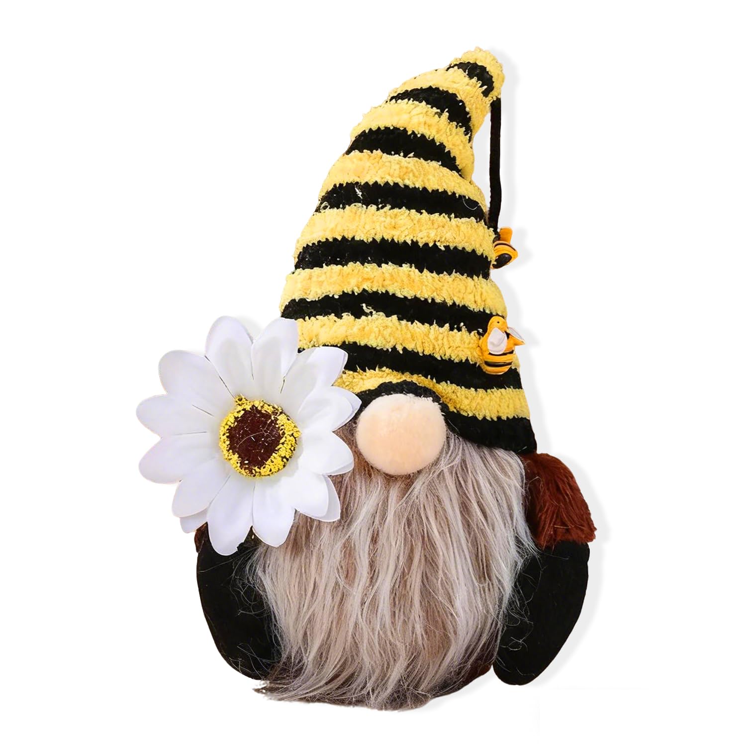 Bee Gnome Plush Doll Decoration, Bumble BEE GNOME Home Spring Decor, Gnome Doll Dwarf Figurines for Garden Home Farmhouse Kitchen Decor, Bee Party Gift Knitted Wool Ornaments for World Bee Day