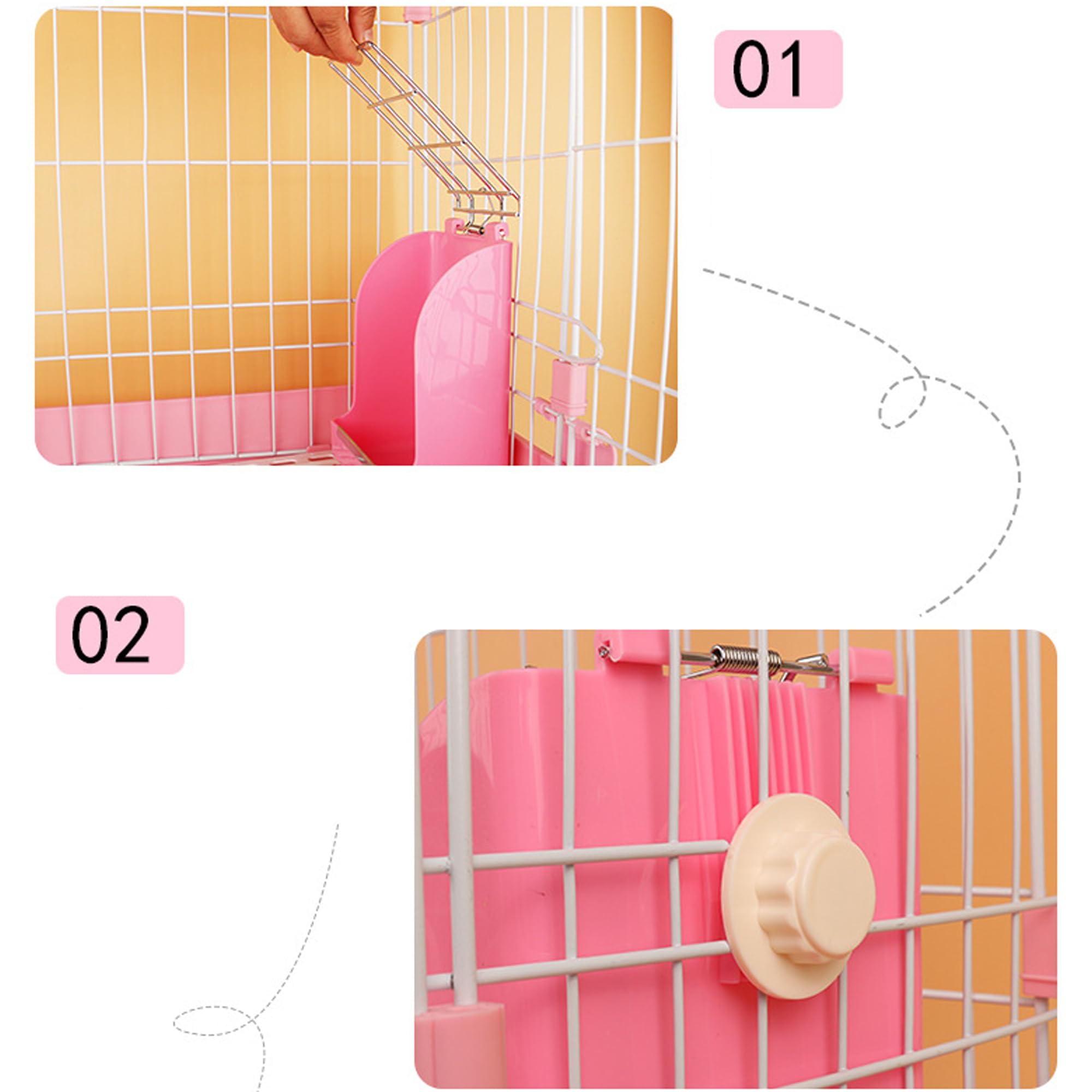Heno Alimentador para pequeños Animales, Conejillo, Animal pequeño, Conejo, Conejillo de Indias, Gacelaur, Hurón-Hecho de plástico y metal de calidad, no tóxico, duradero (Blanco)