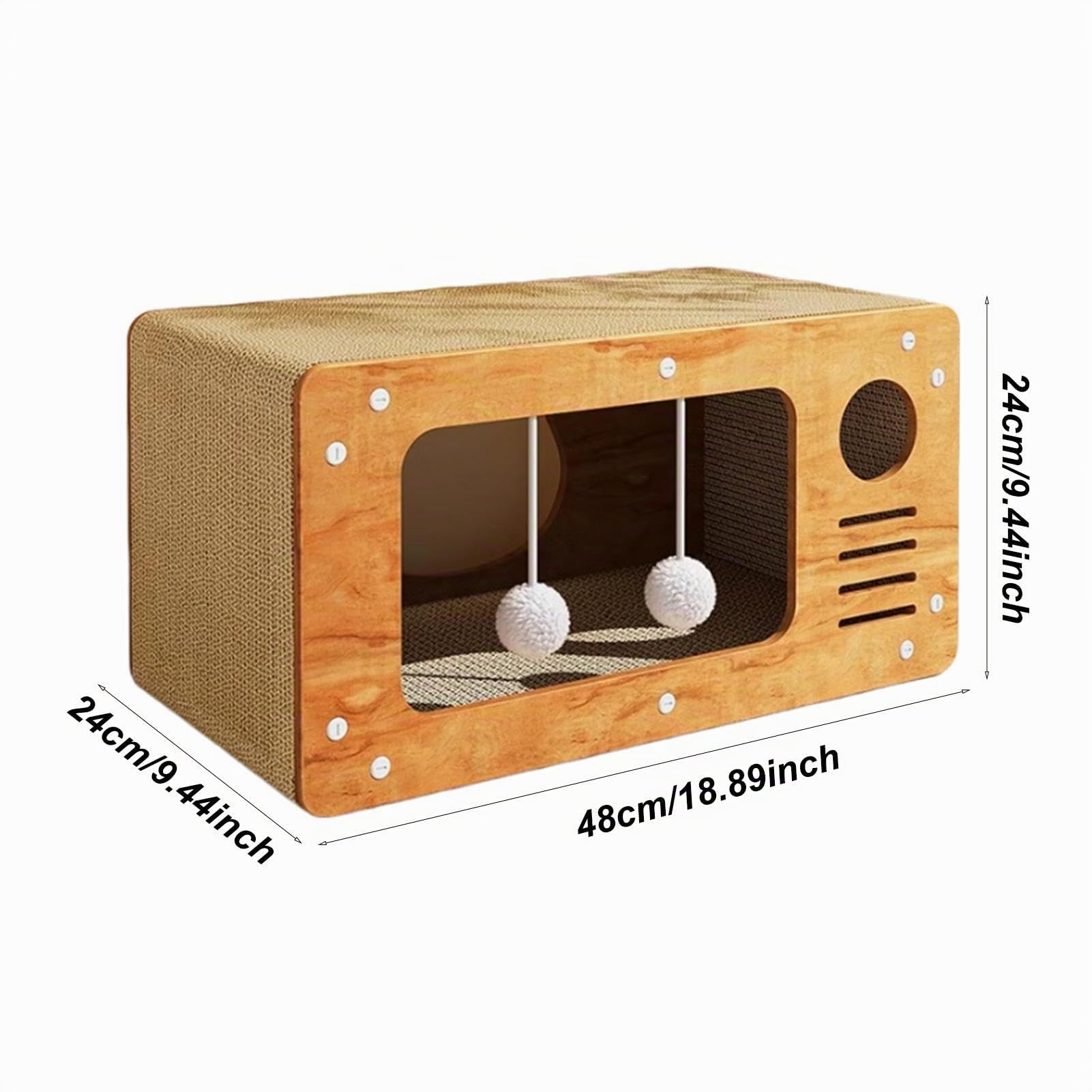 Maison pour chat, grattoir, maison pour chat en carton, maison de grattage 2 en 1, lit combiné, lounge et cachette pour chats domestiques