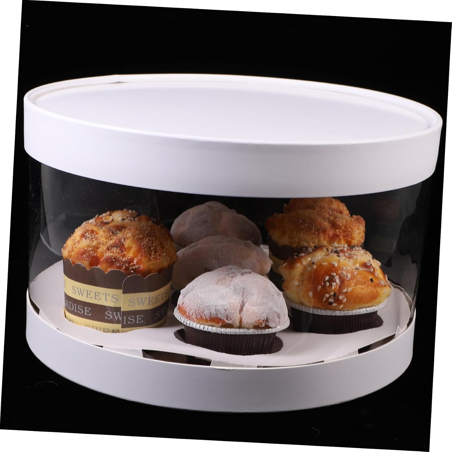 Clear Cupcake Carrier Box Handle Transparent Muffin Cake Packaging Container for Transporting Desserts Versatile for Bakery Catering and Family Use