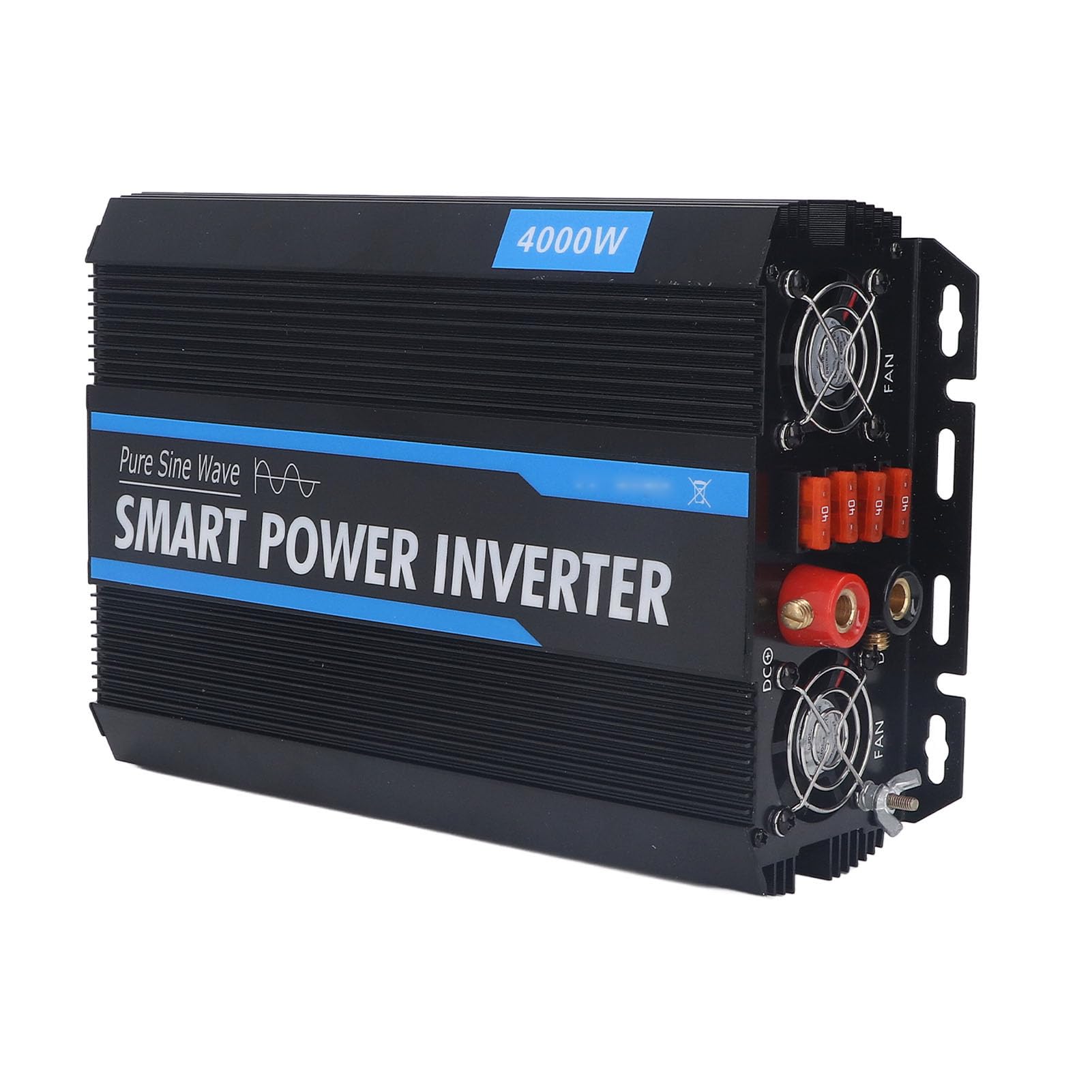 FTVOGUE Przetwornica Napięcia Przetwornica Czystej Fali Sinusoidalnej 4000 W DC 12 V na 220 V AC Stop Aluminium ABS z 2 Gniazdami Prądu Przemiennego Port USB i Zabezpieczenie Do Podróży Samochodem