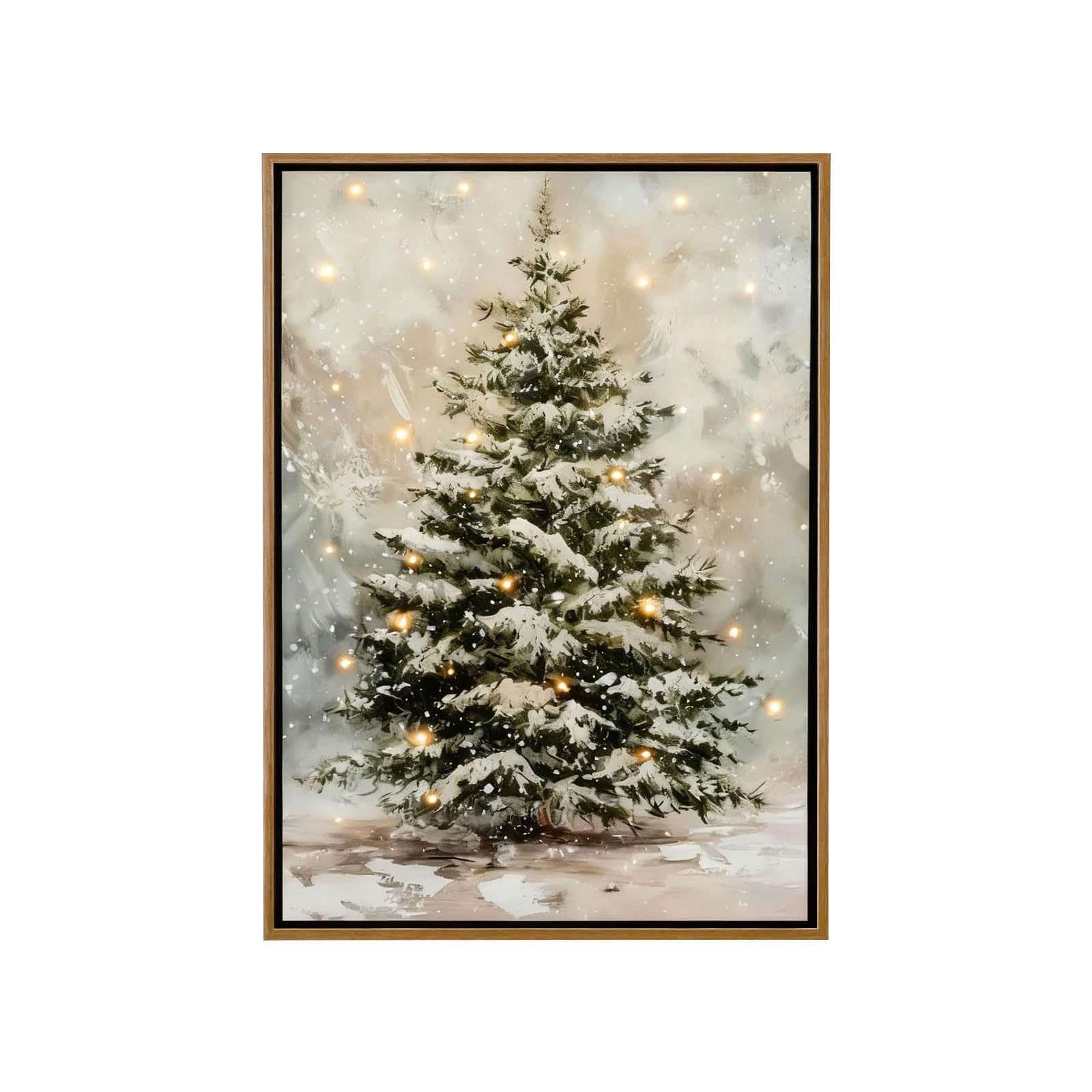 Jazuaiao Artisanal Christmas Tree Wall Hanging with Vintage Fashion LED Accents Permanent Polyster Blend Fabric Vintage Christmas Tree Wall Deck
